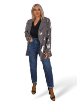 BLAZER GRIS METALIZADA PLATA JOT