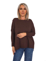 Camisola de manga canelada com tranças