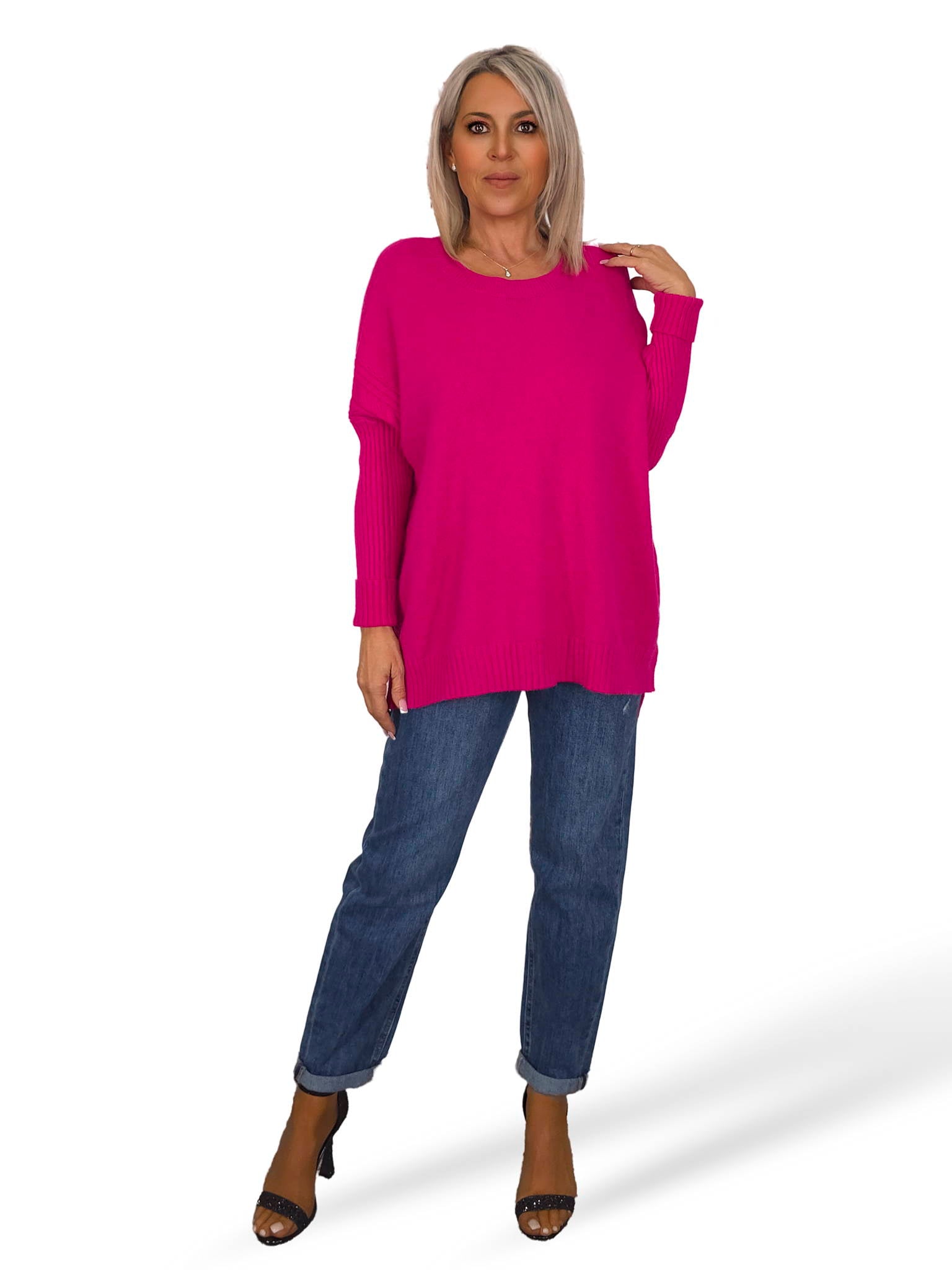 Camisola de manga canelada com tranças