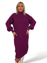 VESTIDO PUNTO GRUESO CUELLO ALTO JOT