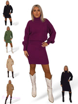 VESTIDO PUNTO GRUESO CUELLO ALTO JOT