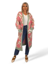 CHAQUETA LANA PUNTO VERDE ROSA JOT