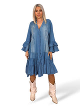 VESTIDO CORTO VOLANTES TENCEL JOT