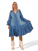 VESTIDO CORTO VOLANTES TENCEL JOT