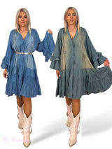 VESTIDO CORTO VOLANTES TENCEL JOT