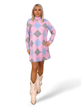 Strickkleid mit Rautenmuster