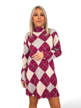 Strickkleid mit Rautenmuster