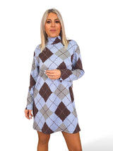 Strickkleid mit Rautenmuster