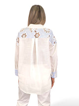 JEANS BLANCO CORAZONES RAYAS Y BLONDA