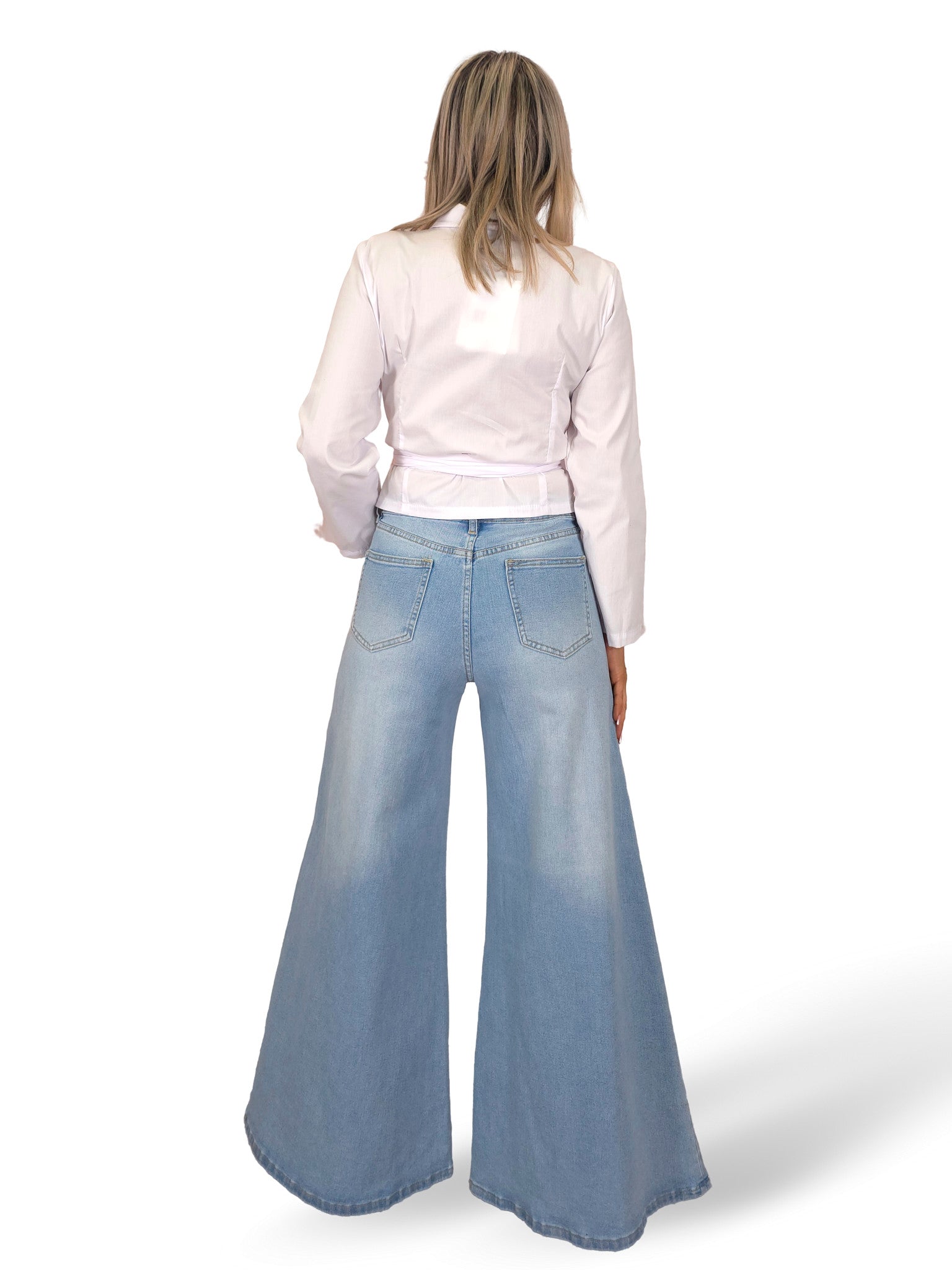 JEANS PALAZZO STRASS