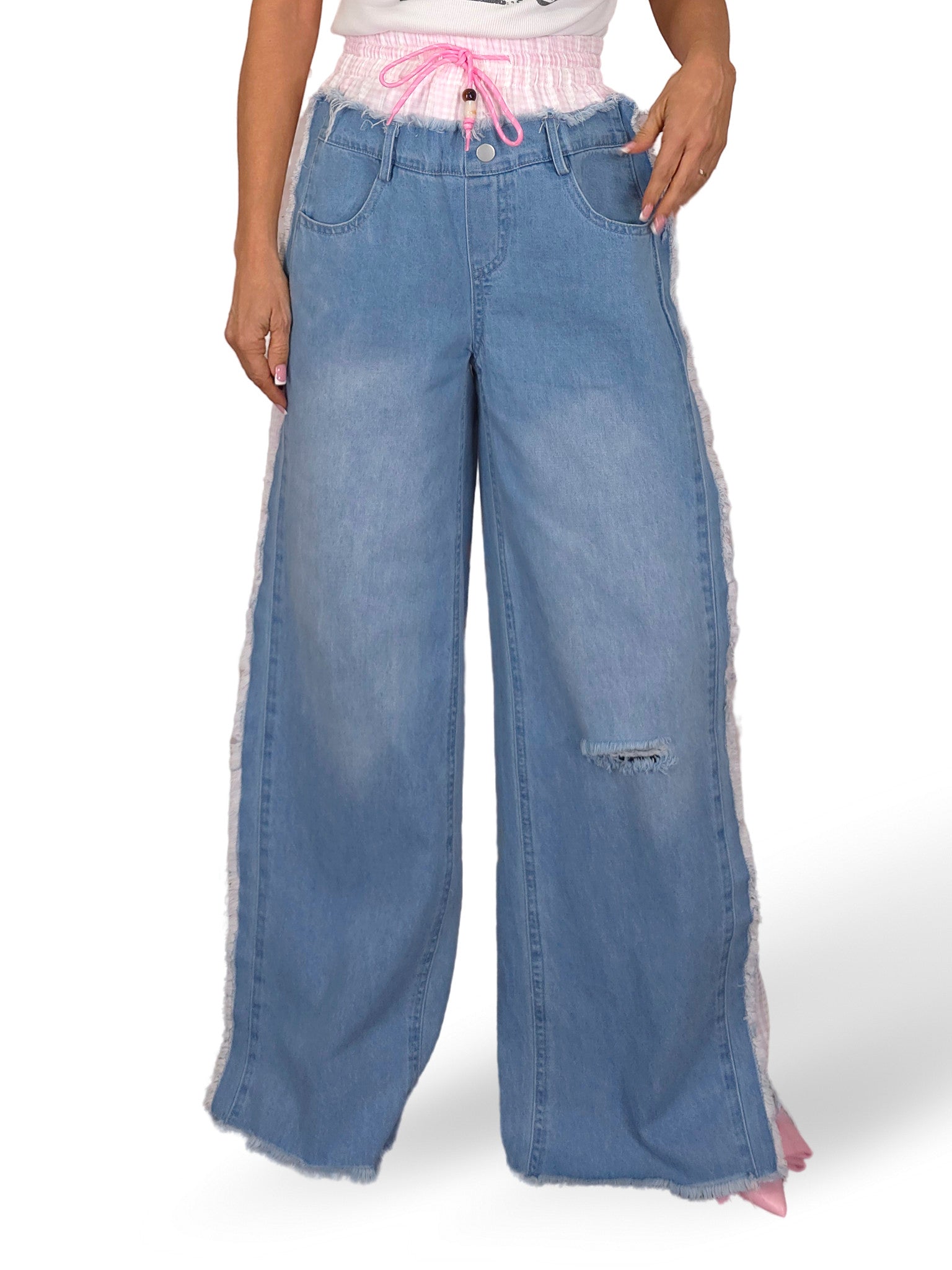 JEANS COMBINADO VICHI ROSA JOT