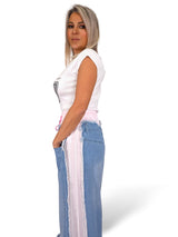 JEANS COMBINADO VICHI ROSA JOT