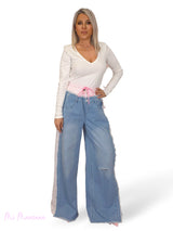 JEANS COMBINADO VICHI ROSA JOT