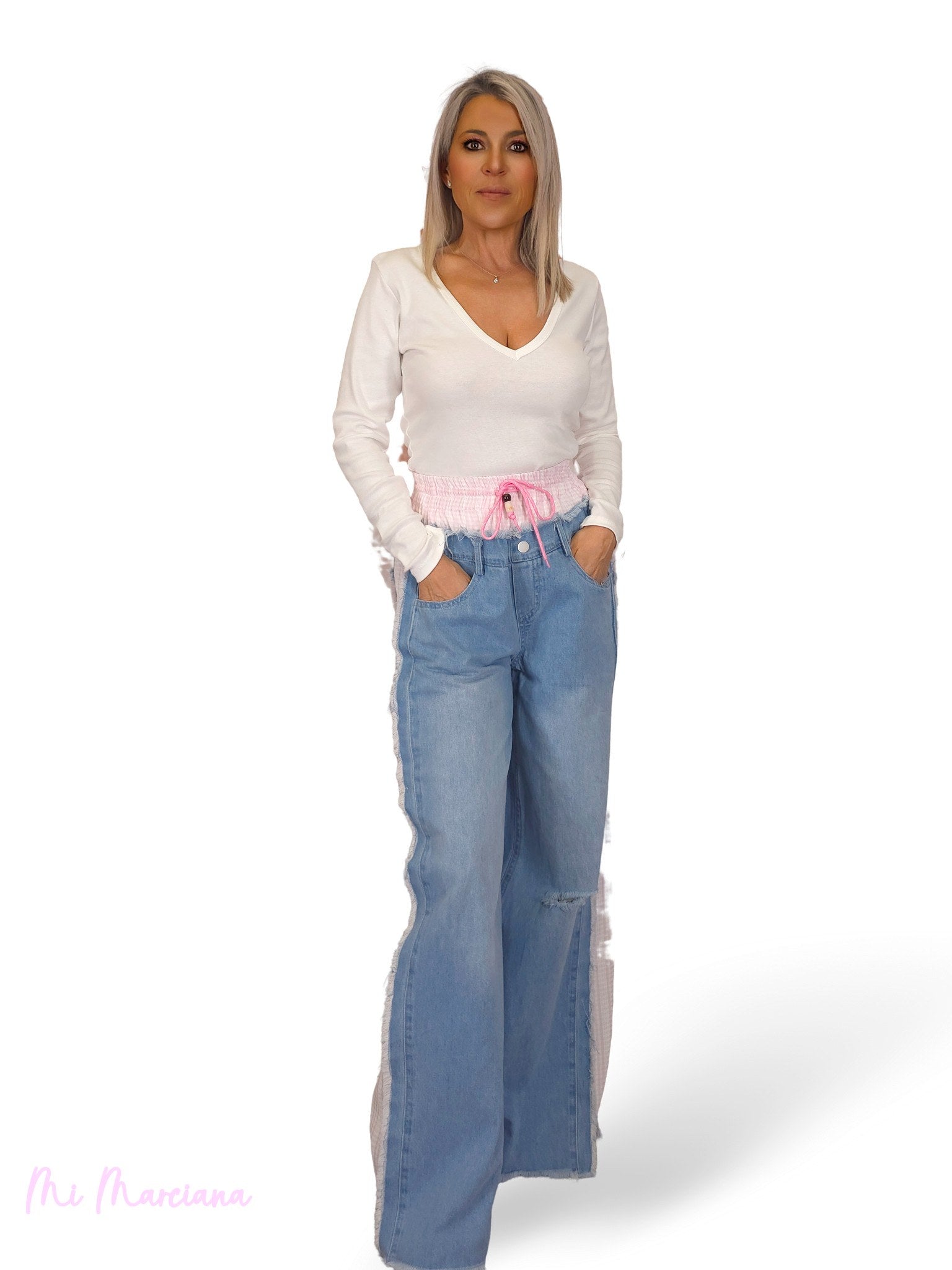 JEANS COMBINADO VICHI ROSA JOT
