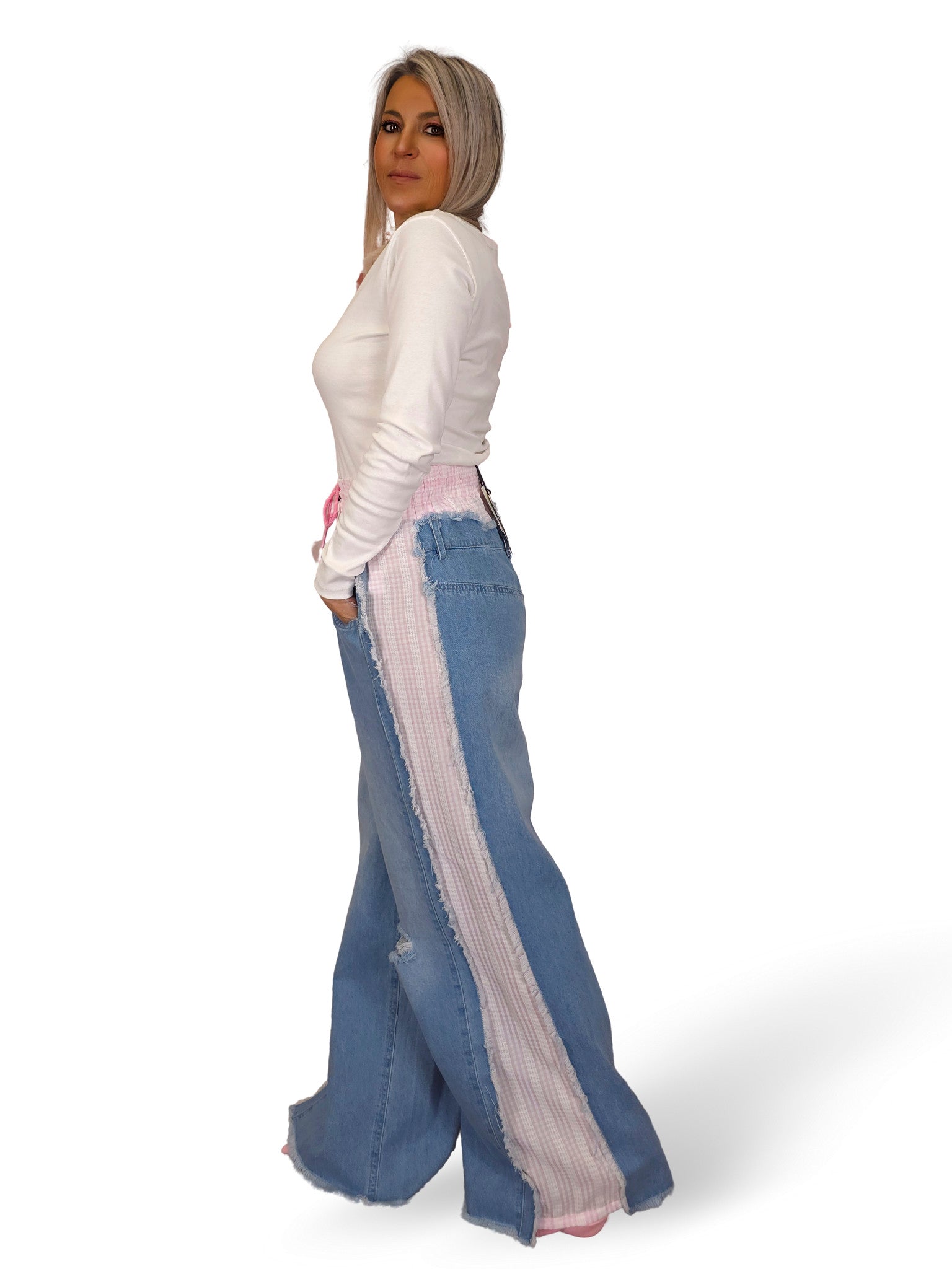 JEANS COMBINADO VICHI ROSA JOT