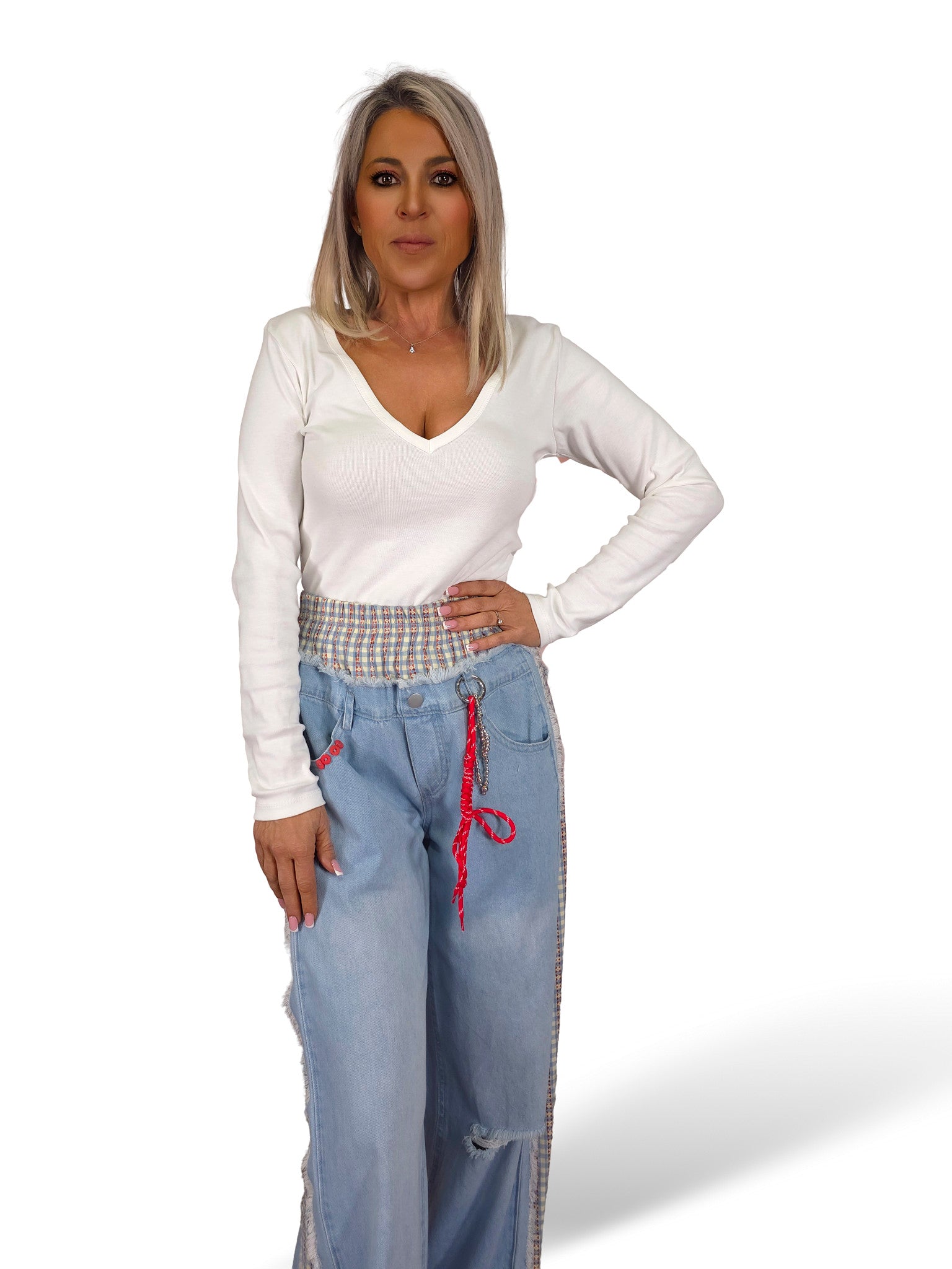 JEANS COMBINADO VICHY JOT