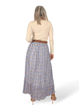 FALDA GASA TENCEL ARRUGADA FLORES JOT