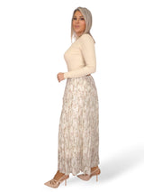 FALDA GASA TENCEL ARRUGADA FLORES JOT