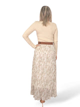 FALDA GASA TENCEL ARRUGADA FLORES JOT