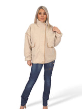 CHAQUETA LANA FLOCADA CUELLO ALTO