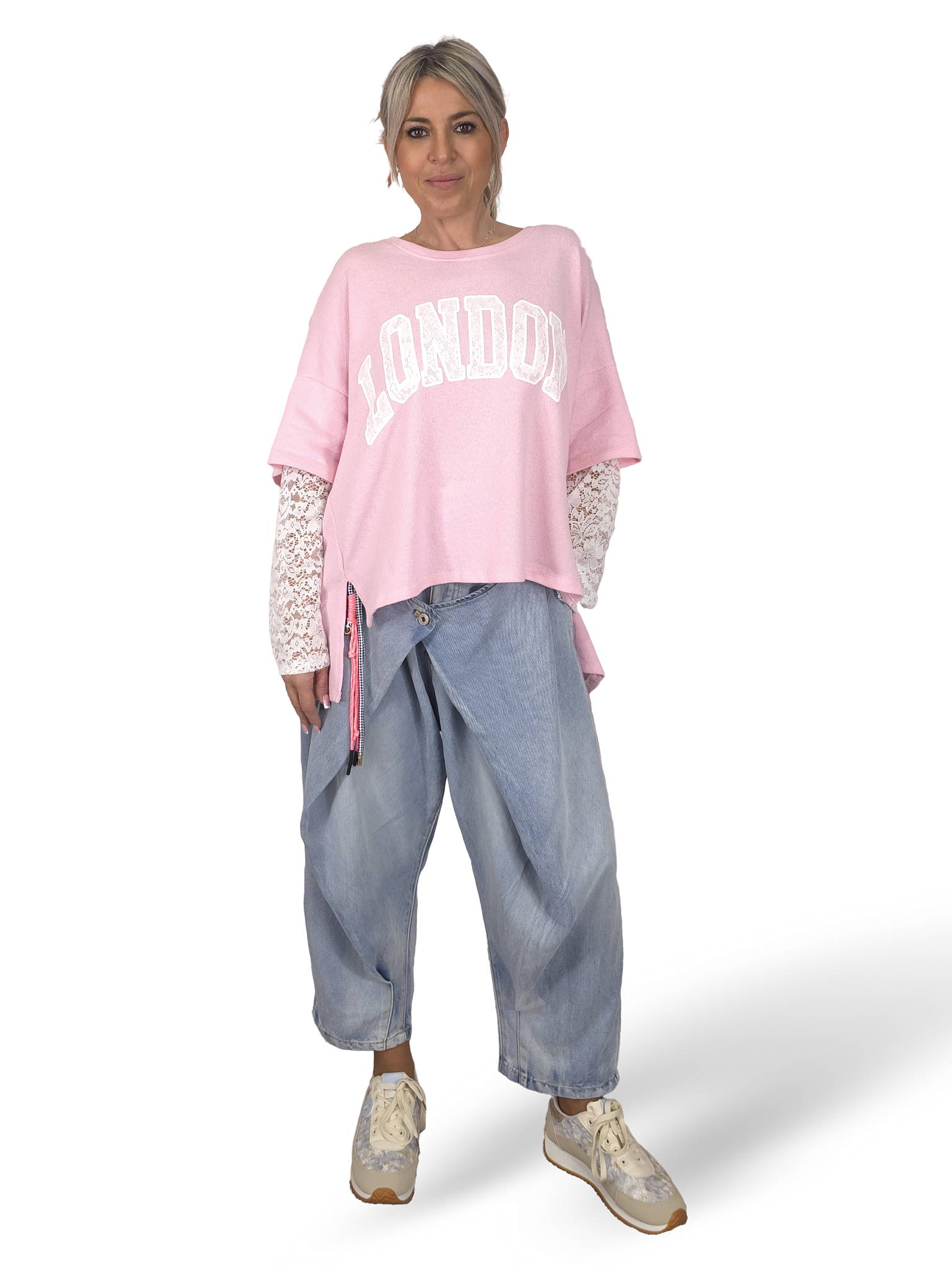 MAXI SUDADERA MANGAS ENCAJE