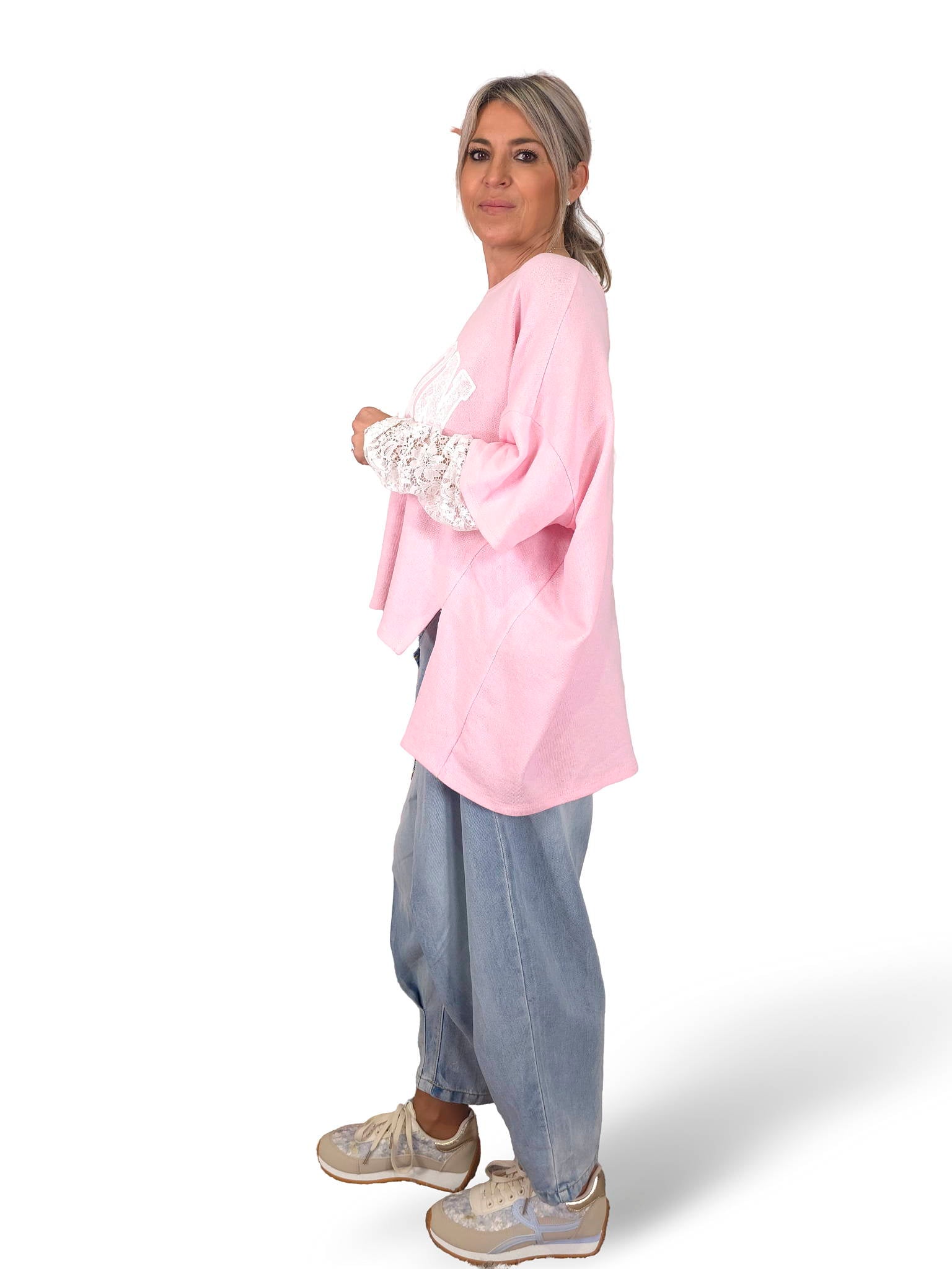 MAXI SUDADERA MANGAS ENCAJE