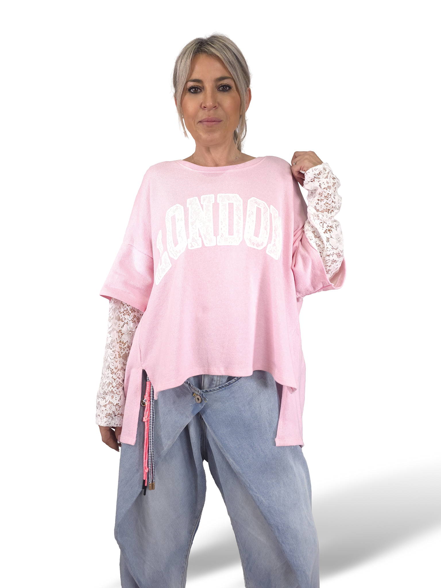 MAXI SUDADERA MANGAS ENCAJE