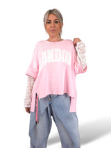 MAXI SUDADERA MANGAS ENCAJE