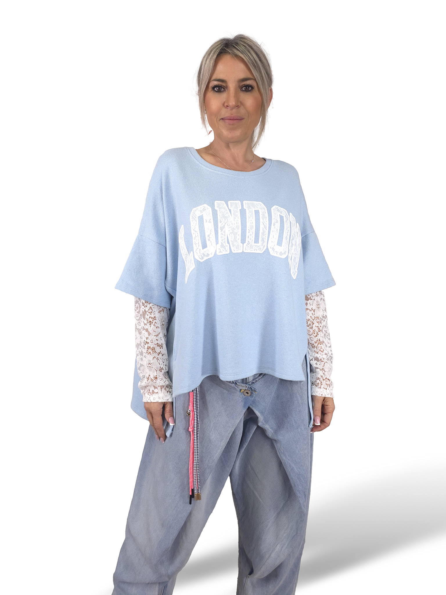 MAXI SUDADERA MANGAS ENCAJE