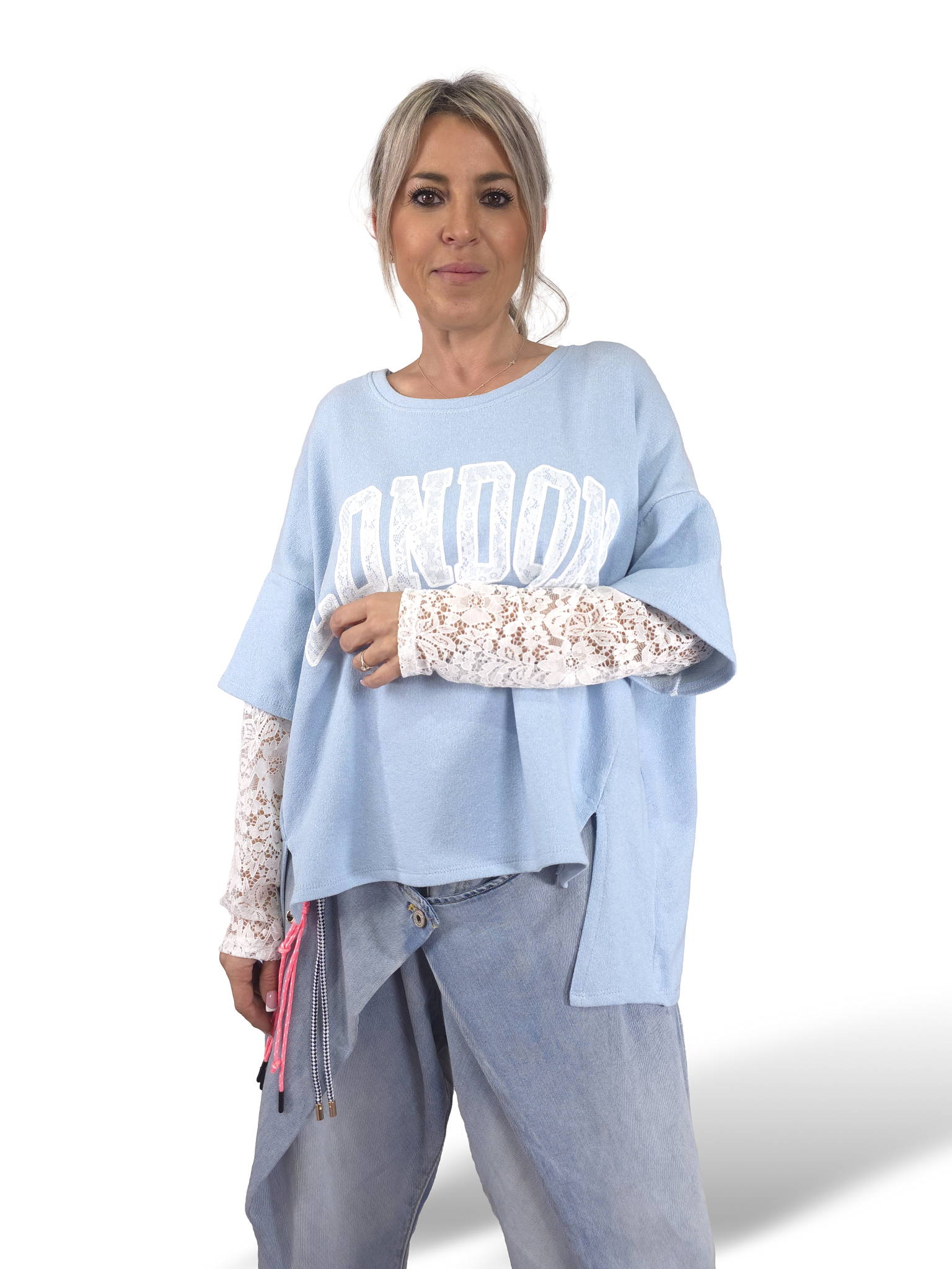 MAXI SUDADERA MANGAS ENCAJE