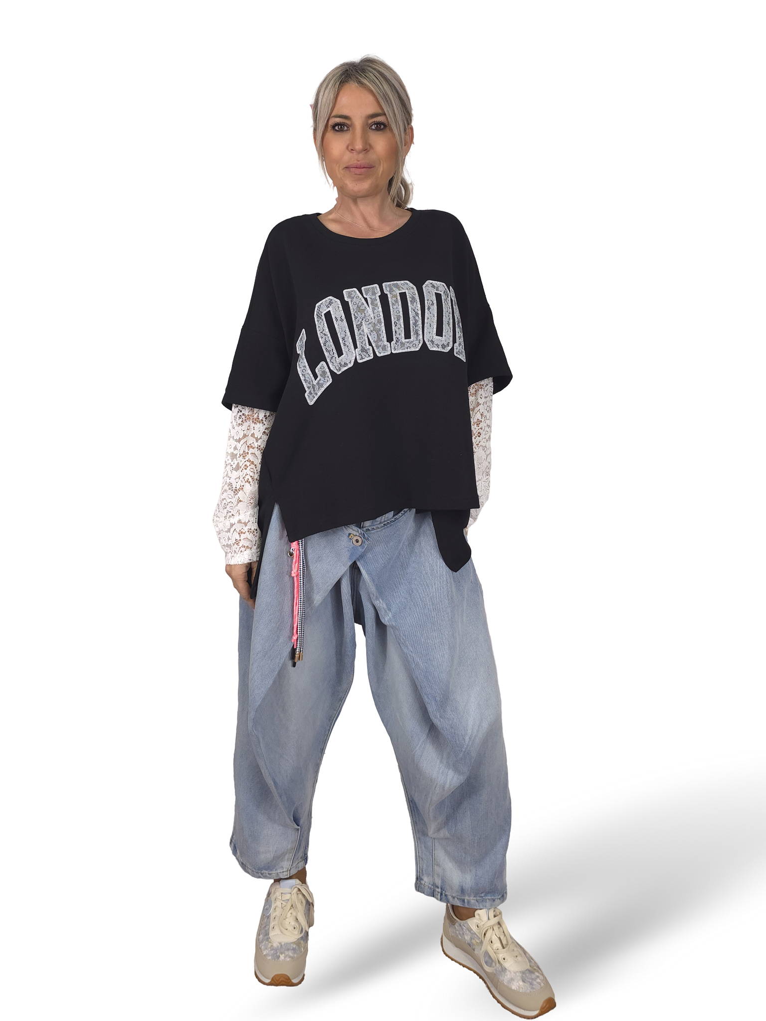 MAXI SUDADERA MANGAS ENCAJE