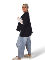 MAXI SUDADERA MANGAS ENCAJE