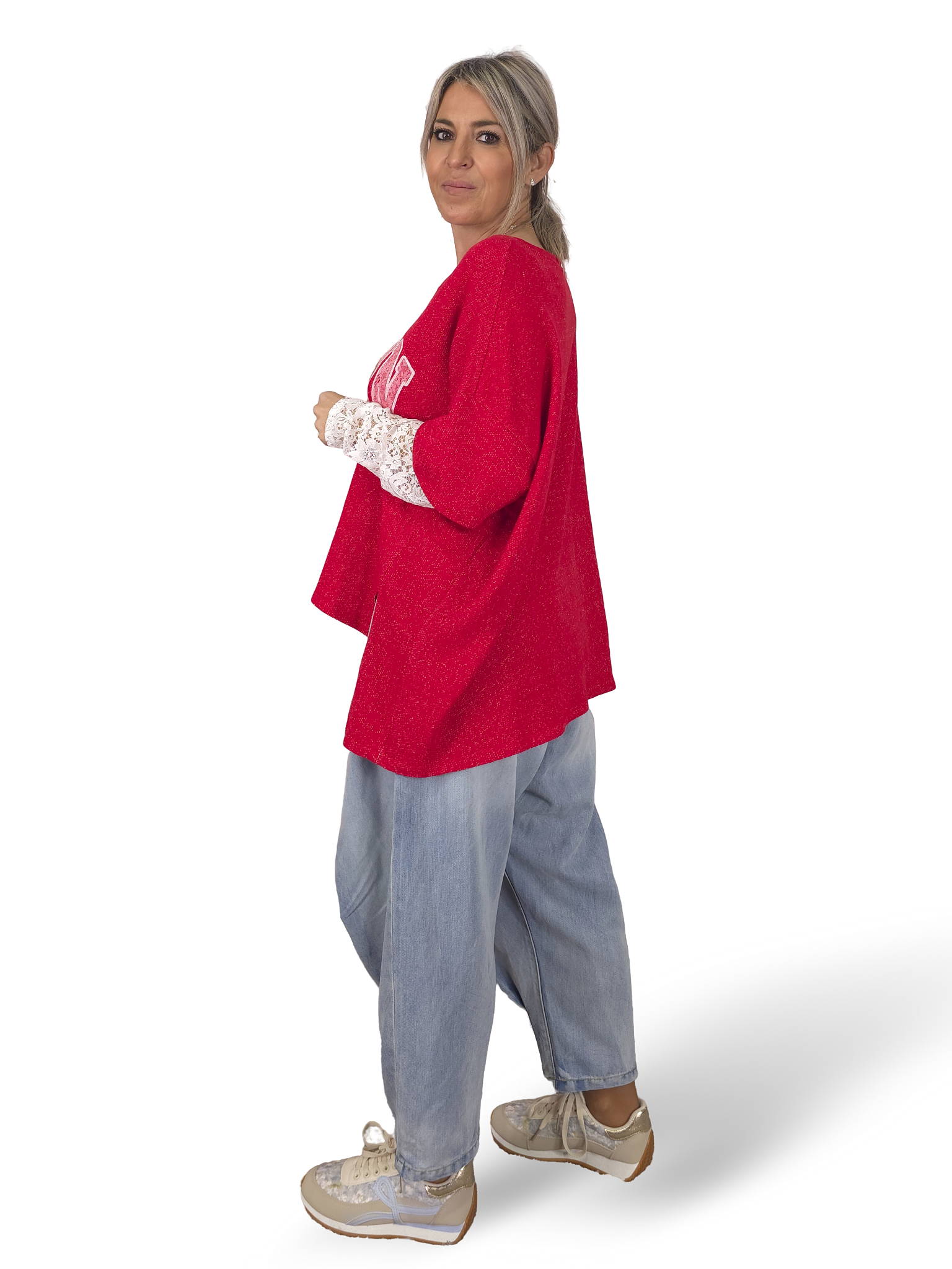 MAXI SUDADERA MANGAS ENCAJE