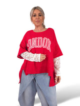 MAXI SUDADERA MANGAS ENCAJE