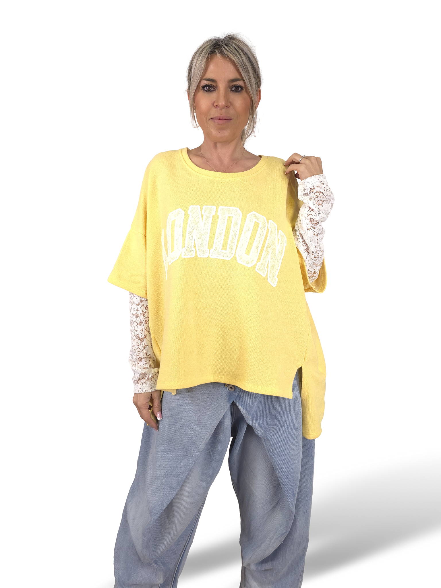 MAXI SUDADERA MANGAS ENCAJE