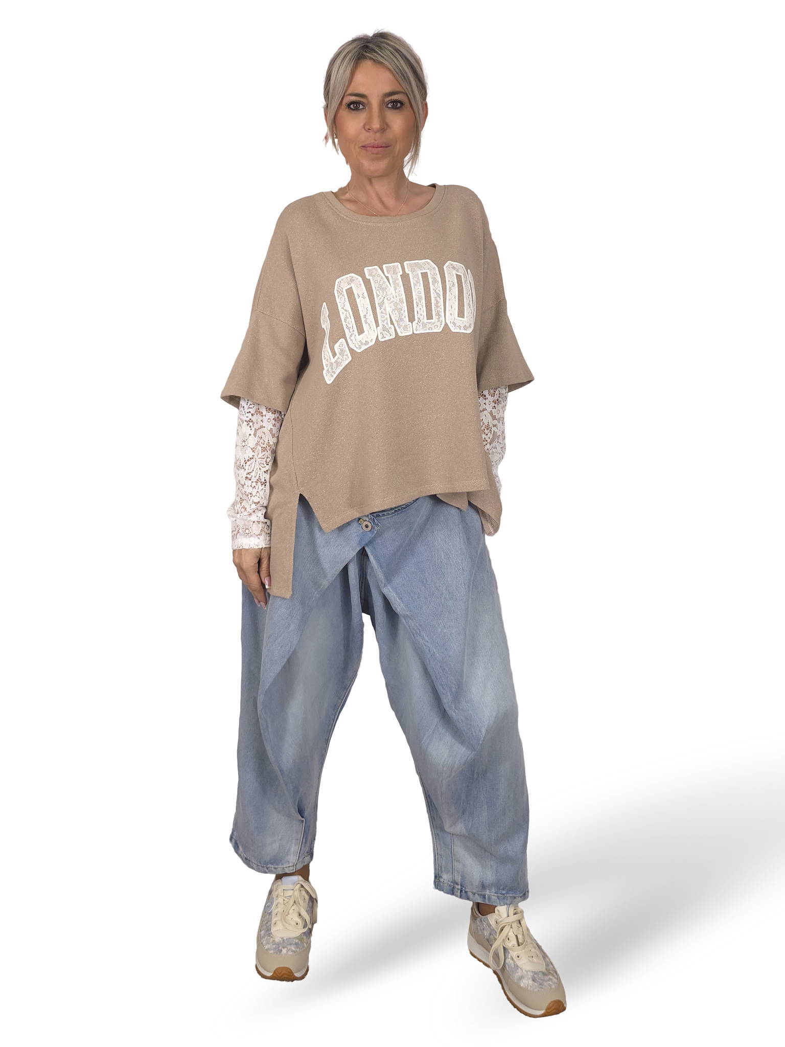 MAXI SUDADERA MANGAS ENCAJE