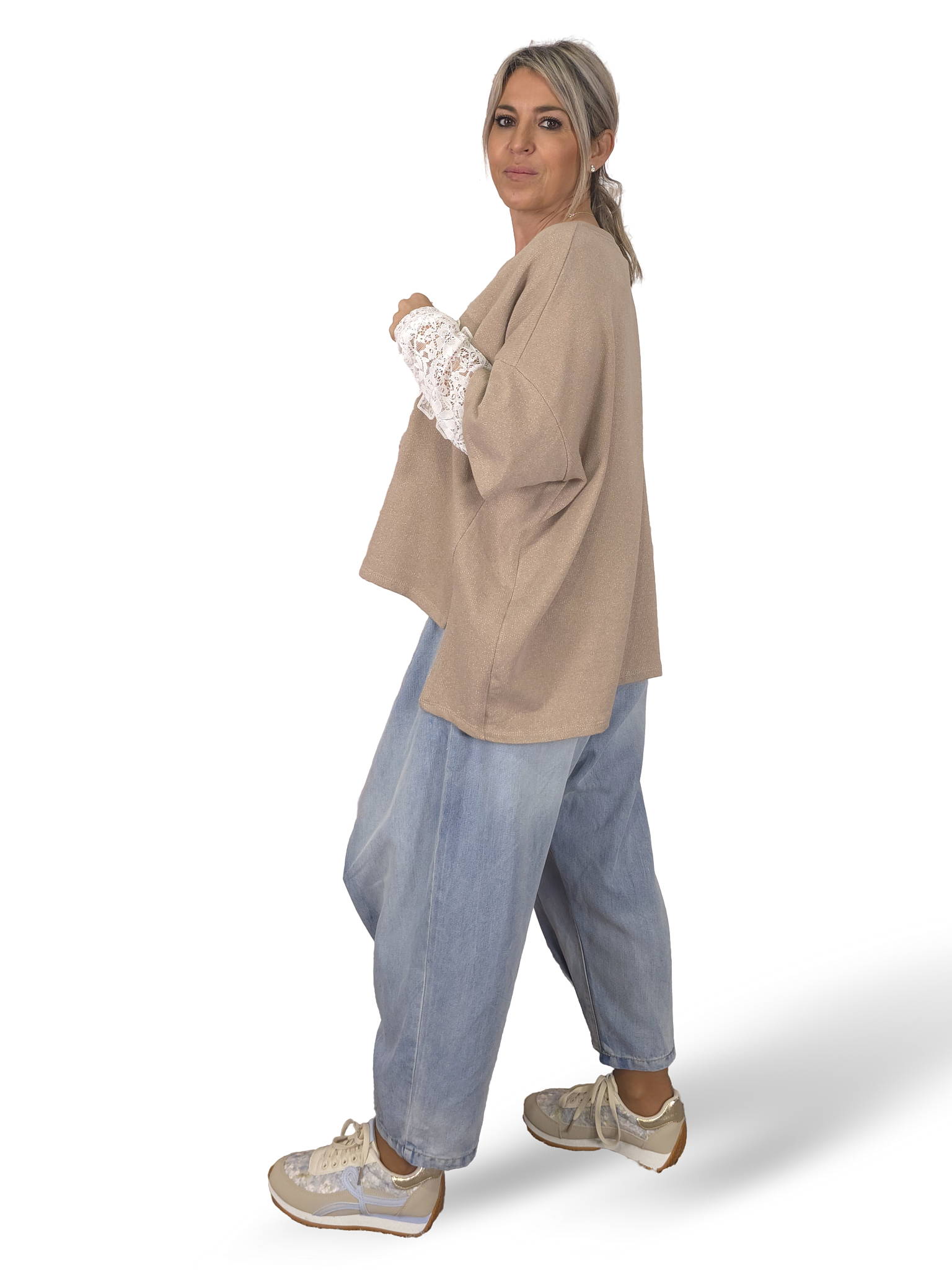 MAXI SUDADERA MANGAS ENCAJE