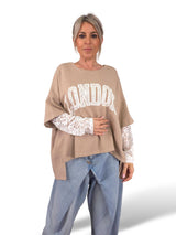 MAXI SUDADERA MANGAS ENCAJE