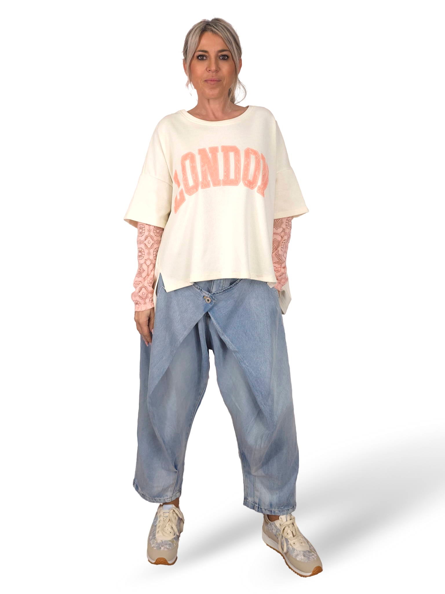 MAXI SUDADERA MANGAS ENCAJE