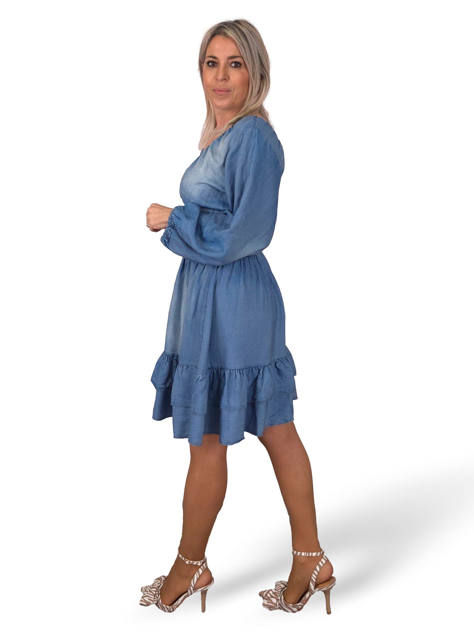 VESTIDO CORTO NIDO DE ABEJA TENCEL JOT