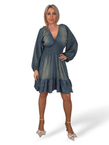 VESTIDO CORTO NIDO DE ABEJA TENCEL JOT