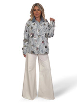 CHAQUETA BLONDA FLORES LENTEJUELAS JOT