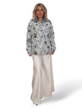 CHAQUETA BLONDA FLORES LENTEJUELAS JOT