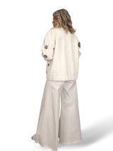 CHAQUETA BLONDA FLORES LENTEJUELAS JOT