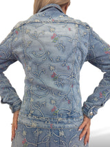 JEANS DENIM BORDADO FLORES