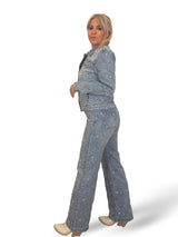 CHAQUETA DENIM BORDADA FLORES