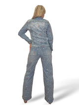 JEANS DENIM BORDADO FLORES