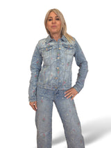 CHAQUETA DENIM BORDADA FLORES