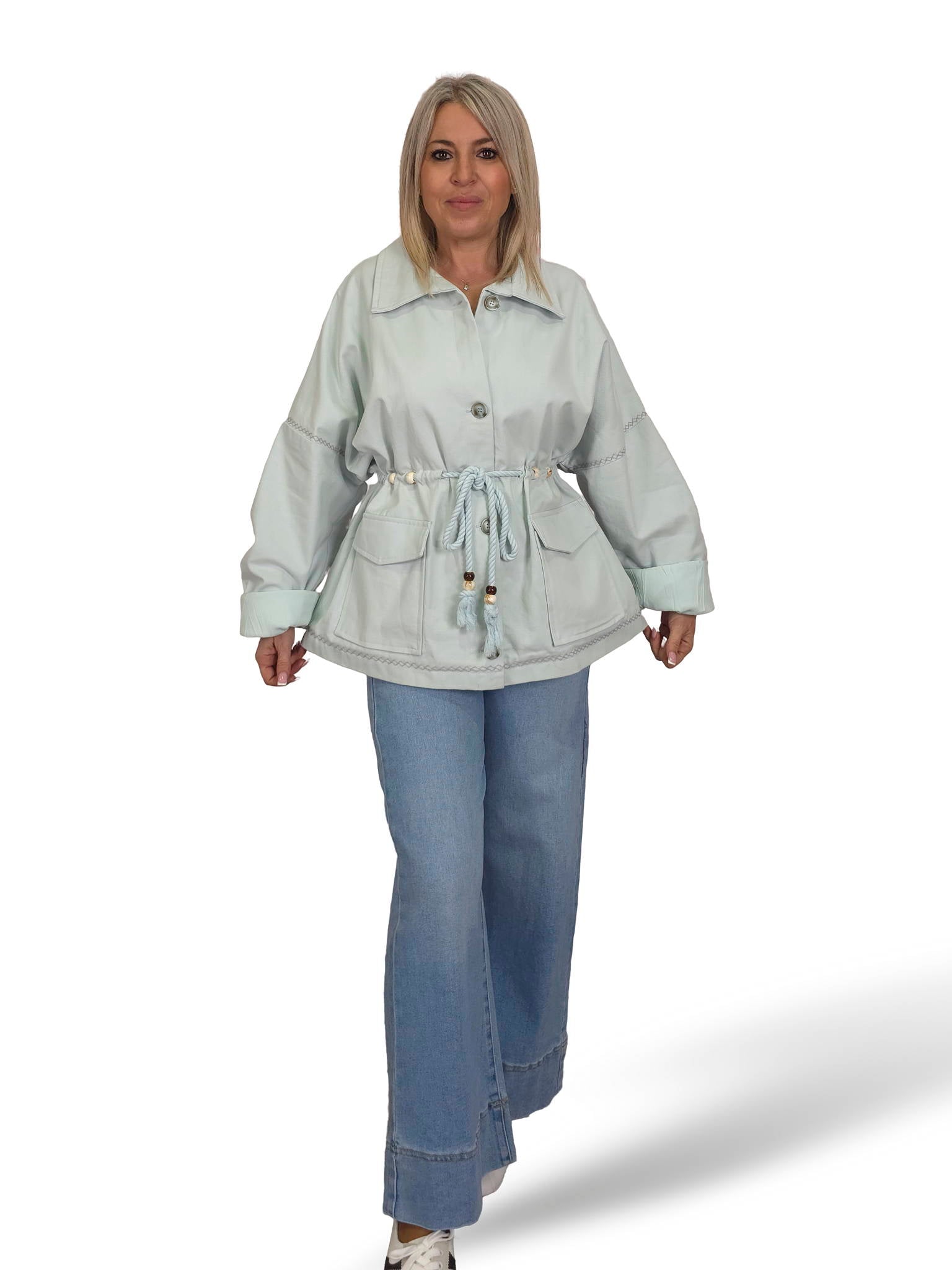 JOT MAXI DENIMJACKE MIT VERSTELLBAREM KORDELZUG