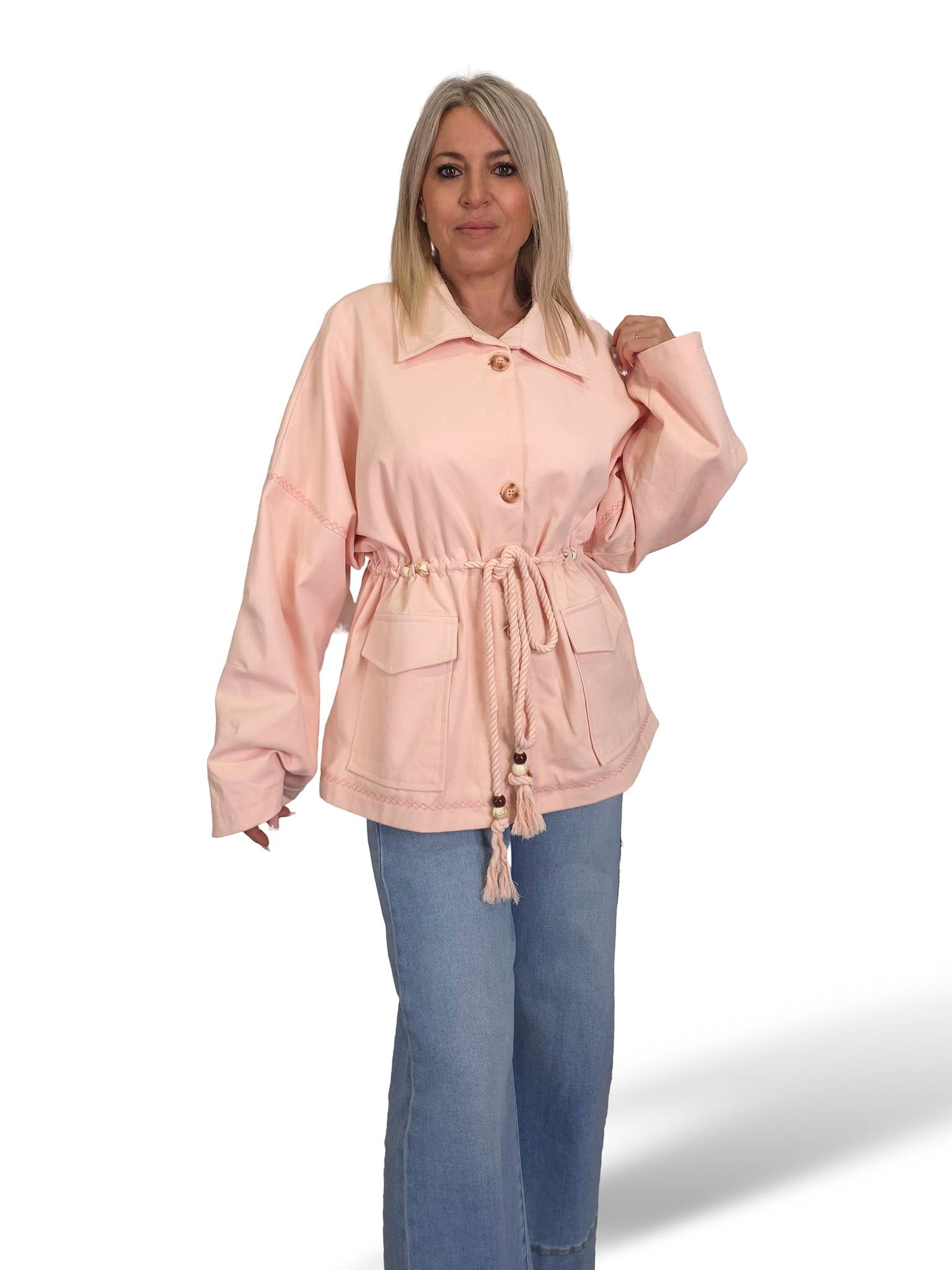 JOT MAXI DENIMJACKE MIT VERSTELLBAREM KORDELZUG